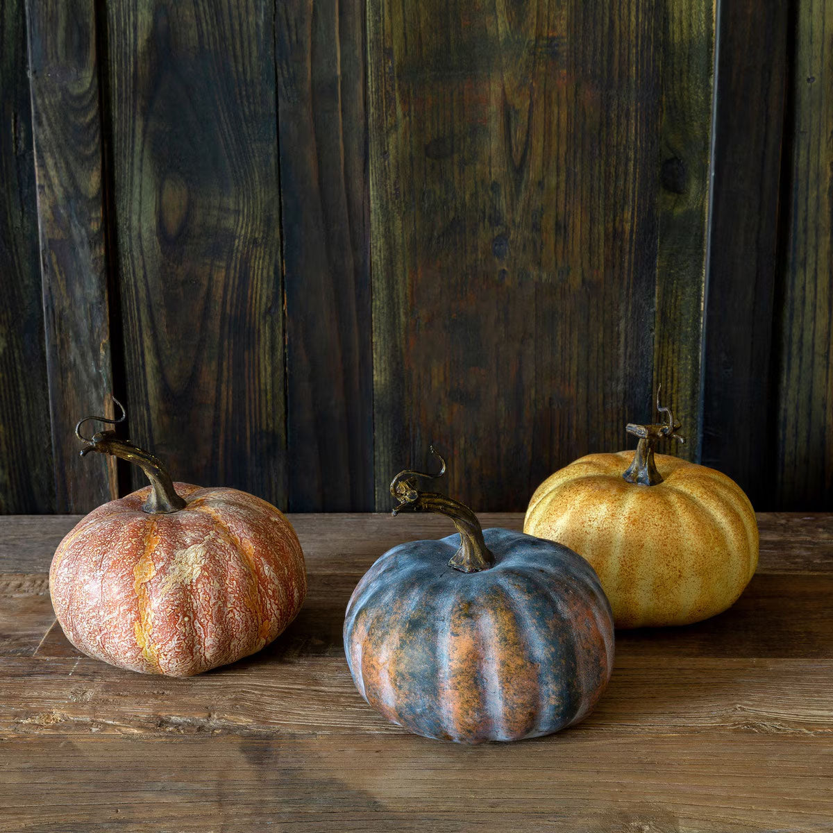 Set of 3 Autumn Garden Pumpkins