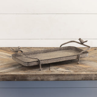2 Handled Riser Tray with Birds