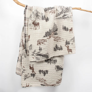50" x 60" Lodge Toile Quilted Throw