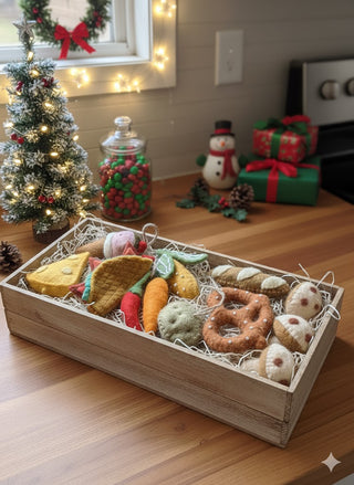Set of 12 Handmade Felt Food Ornaments