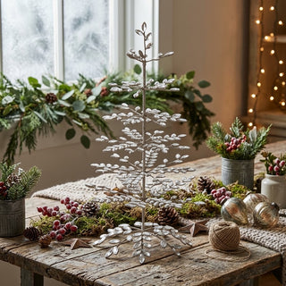 19.75 Inch Crystal & Gold Glitter Snowflake Tree