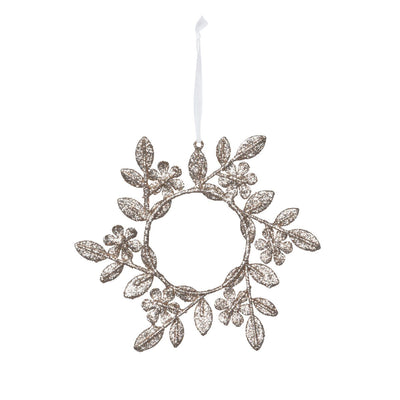 Champagne Gem Floral Wreath Ornament