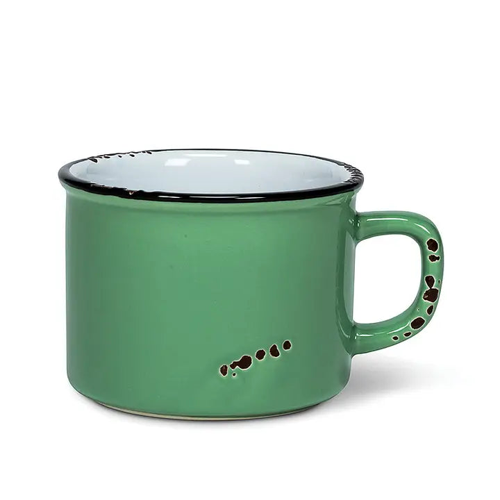 8oz Enamel Look Stoneware Cup - Choose From 5 Different Colors