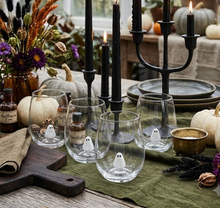 Hand-Blown Ghost Stemless Wine Glass