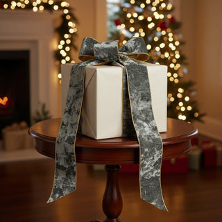 5 Yards Aged Celadon Velvet with Gold Edge and Reverse Ribbon (Copy)