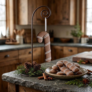 Faux Gingerbread Candy Cane Ornament