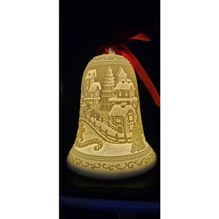 Luumii Lights Porcelain Bell Ornament - Gingerbread