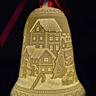 Luumii Lights Porcelain Bell Ornament - Gingerbread