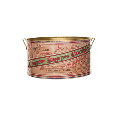 Vintage Style Ginger Snap Cookies Embossed Tin Bucket