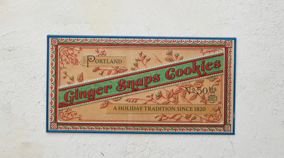 Metal Embossed Vintage Style Ginger Snaps Cookies Sign