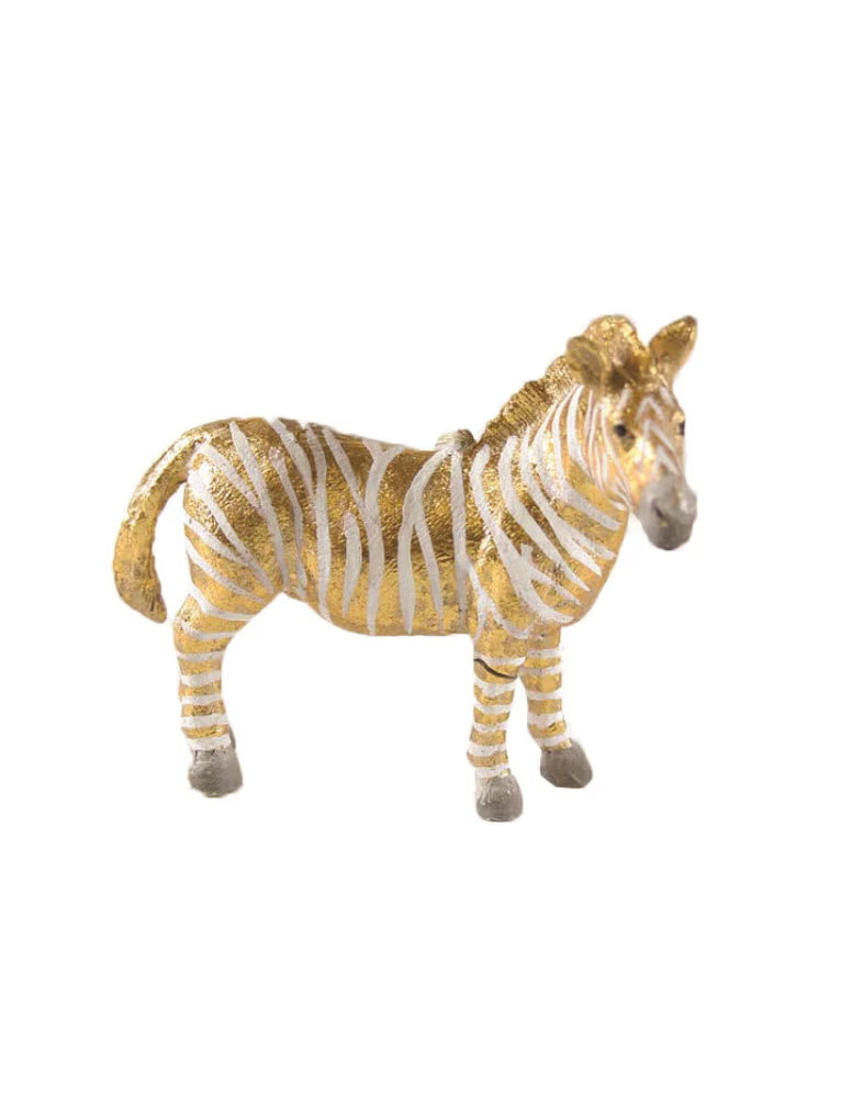 Cody Foster Fantastical gold and White Zebra Ornament