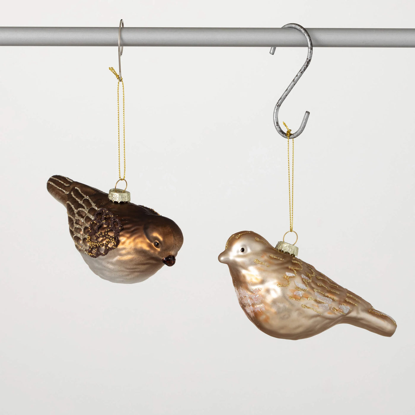 Glass Bird Ornament Set