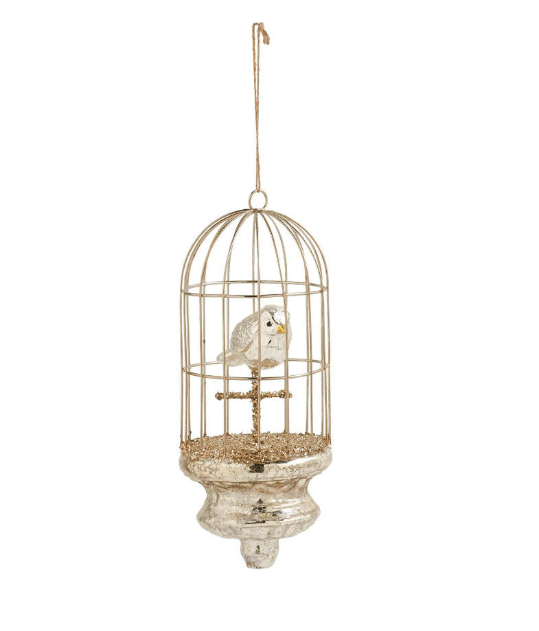 Mercury Glass Birdcage Ornament