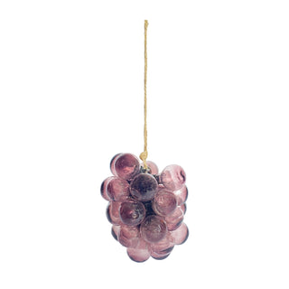Hand-Blown Glass Cluster Ornament - Plum