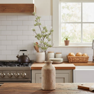28" Green Glittered Stem w/Silver Beads