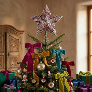 Cody Foster 5 Point Glittered Star Tree Topper