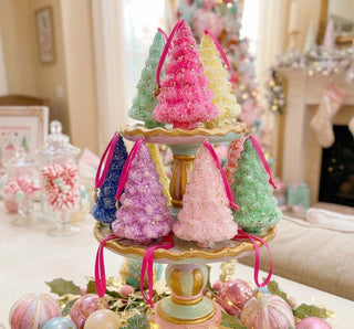Glitterville Glass Dreamy Dewdrop Cedar Ornament - Choose Color
