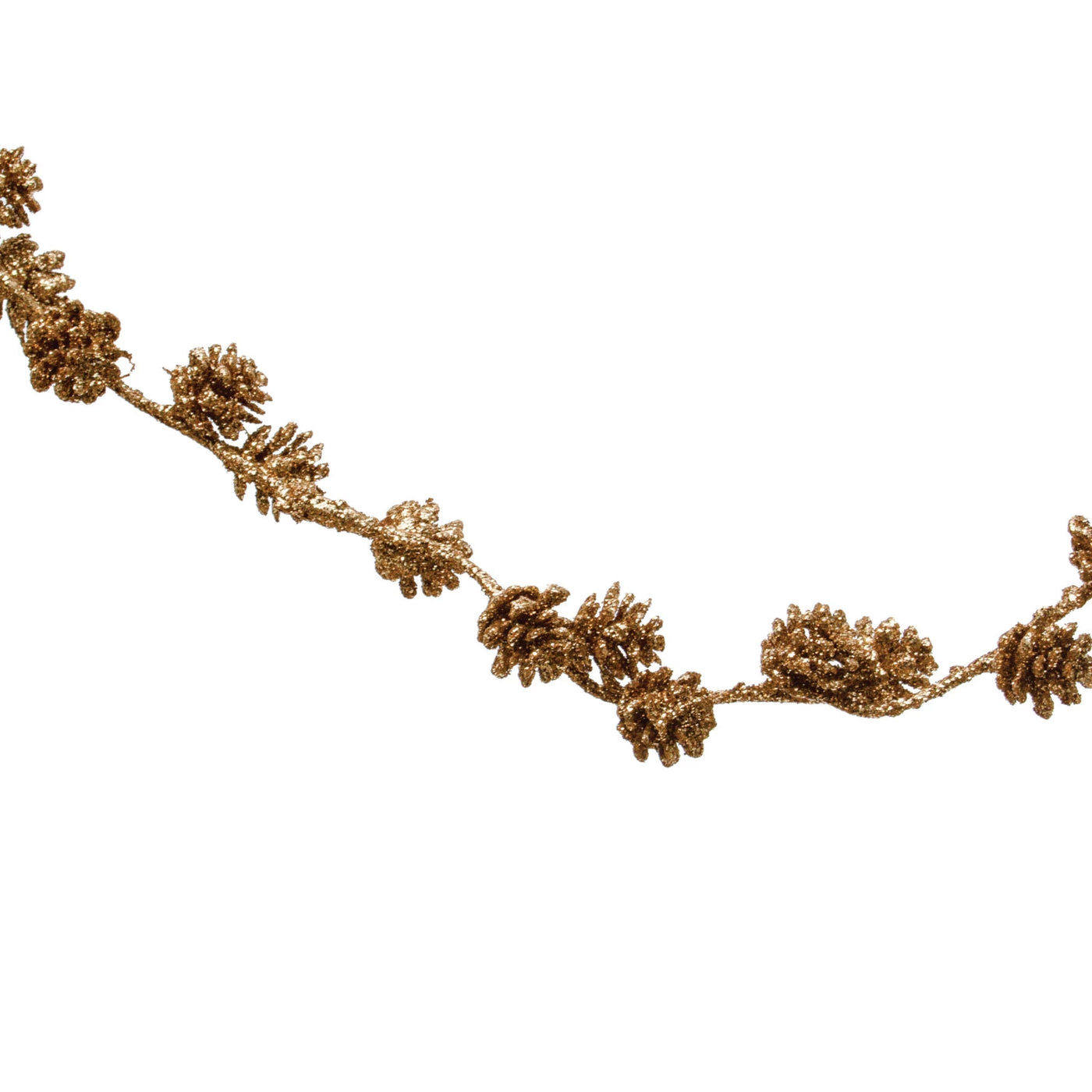 72" Gold Glitter Pinecone Garland