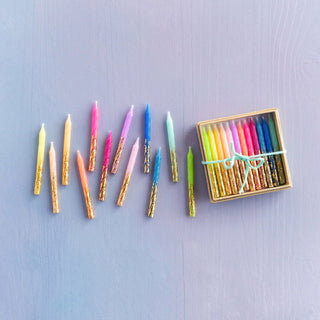 Glitterville Rainbow Petite Party Candles - Set of 24