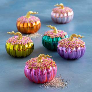 Fluted Pavé Glass Pumpkin – Choose from 6 Colors