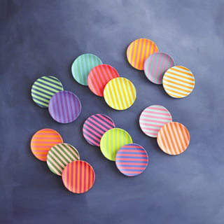 16 Pc Glitterville Striped Plate Set