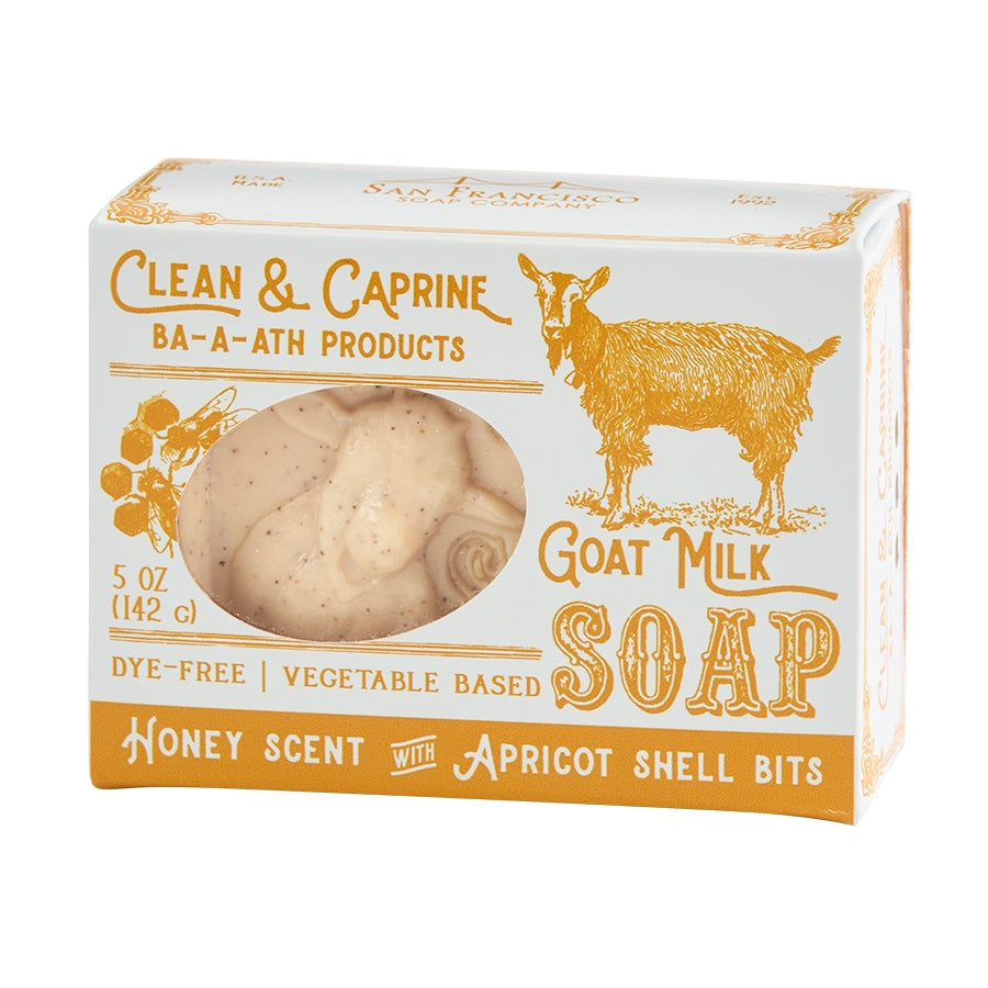 Honey Goat Milk Pressed Bar Soap with Apricot Shell