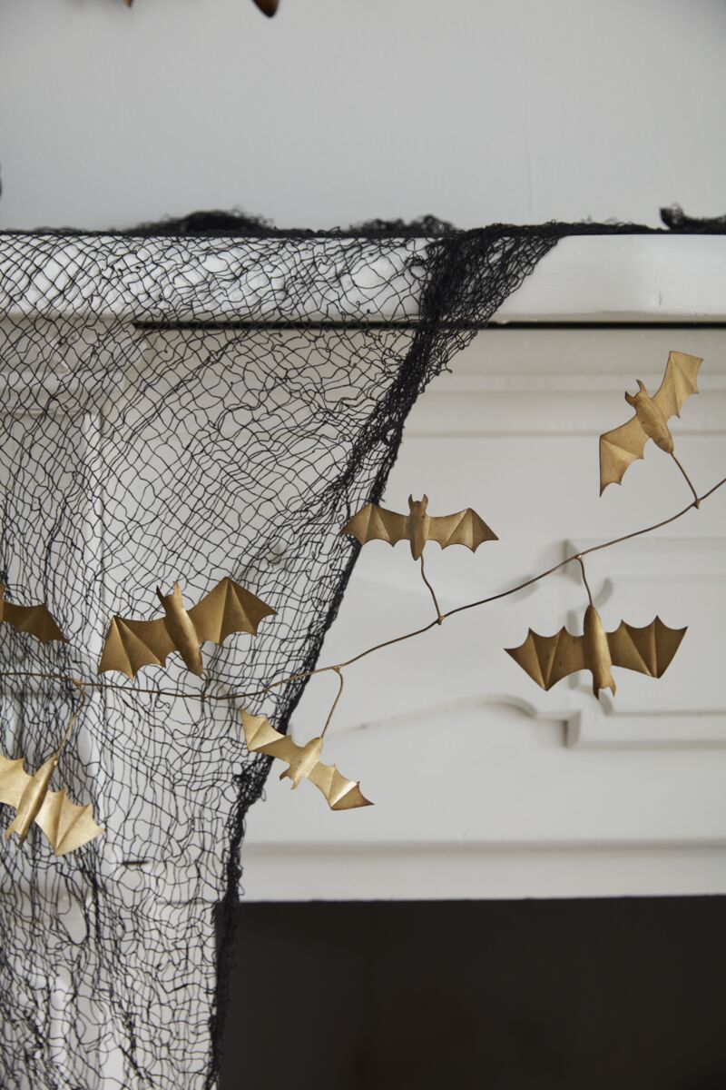 72" Gold Bat Garland