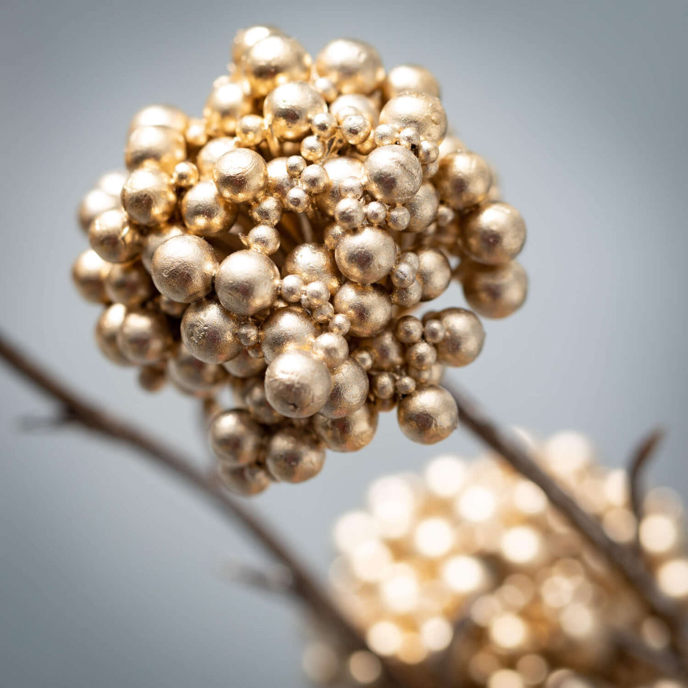 25" Gold Cluster Berry Stem