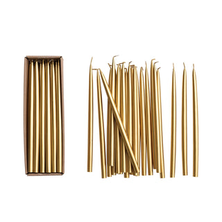 Set of 24 Thin Tapers - Gold