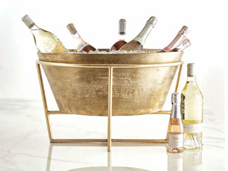 Gold Champagne and Wine Bucket with Stand