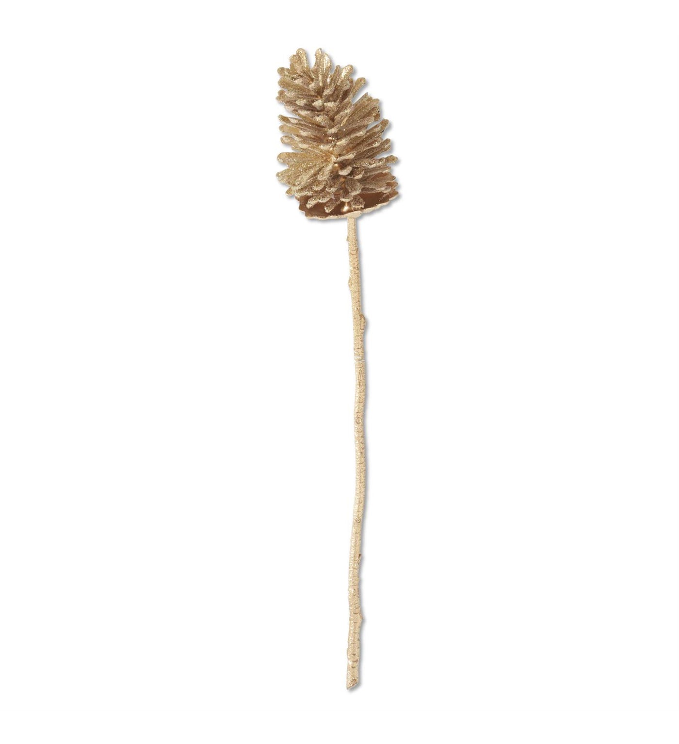 29" Gold Glittered Pinecone Stem