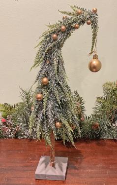 Droopy Tree - Gold Berries and Ornament - Choose Size