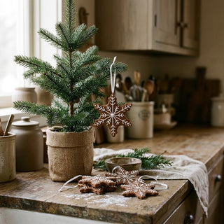 Faux Gingerbread Snowflake Ornament