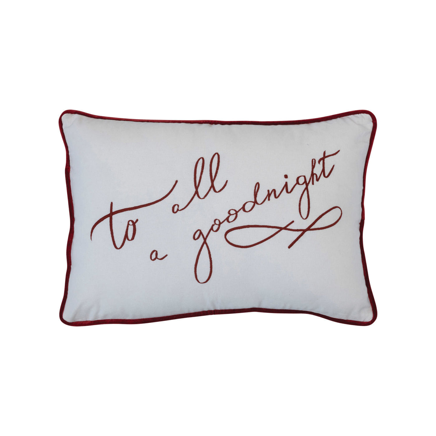 24" To All A Goodnight Holiday Lumbar Pillow