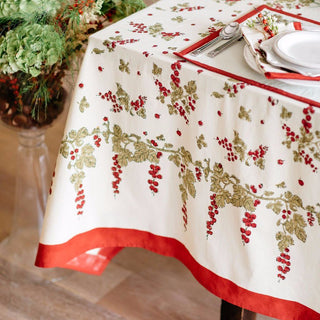 Gooseberry Red and Green French Tablecloth - Choose Size