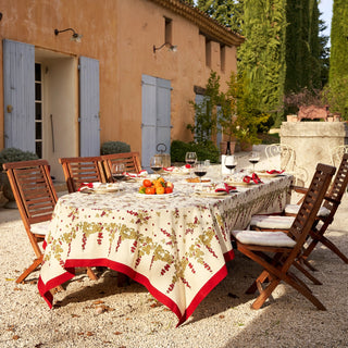 Gooseberry Red and Green French Tablecloth - Choose Size