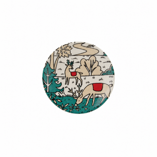 Stoneware Dish with Winter Scene & Reindeer - Choose Style