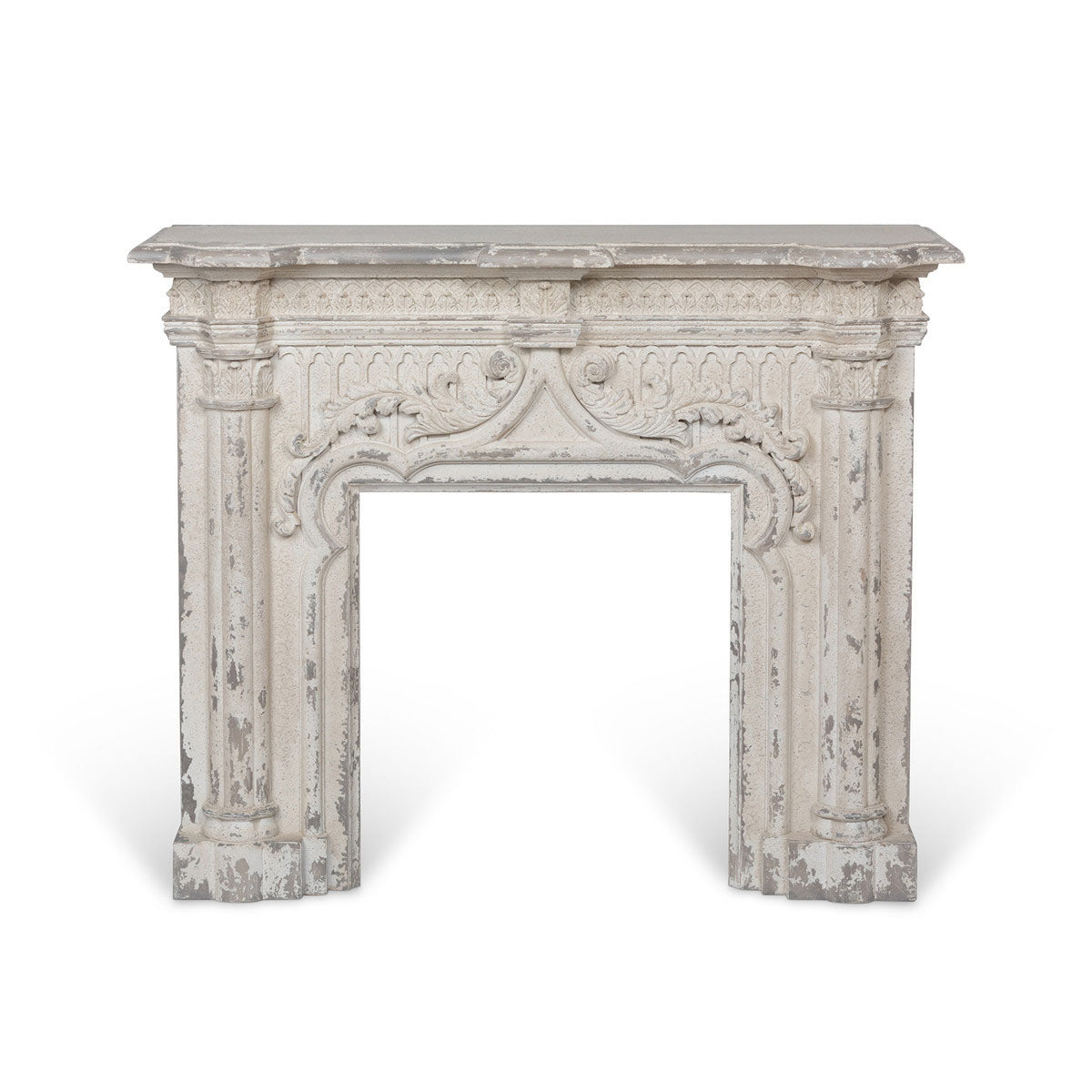 Old World Grand Fireplace Mantle