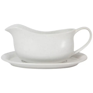 White Stoneware Gravy Boat