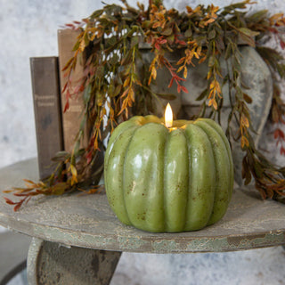 5" 3D Flame Pumpkin Candle - Green