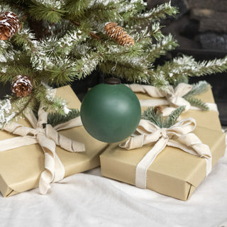 Pine Green Glass Kugel Ornament