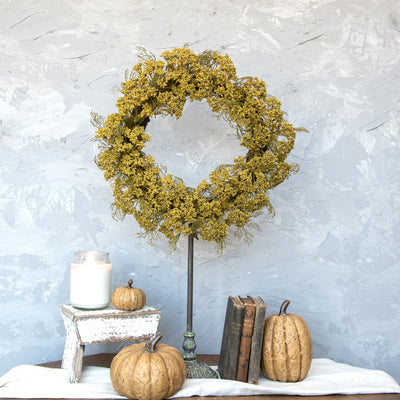 18" Green Queen Anne Lace Wreath