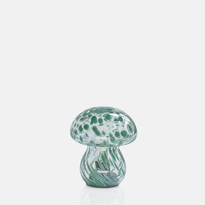 LED Glass Mushroom Light - Green Marble