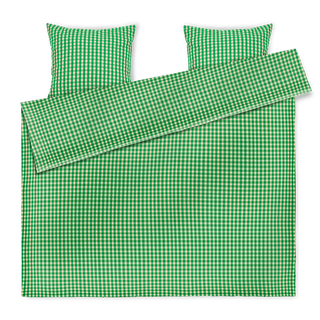 Baek and Bolge Duvet Seersucker Cover Set - Green and Sand