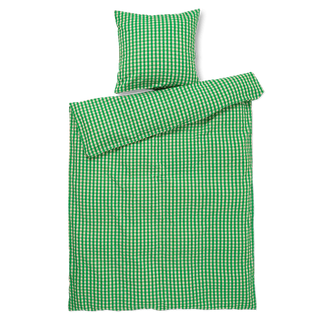 Baek and Bolge Duvet Seersucker Cover Set - Green and Sand