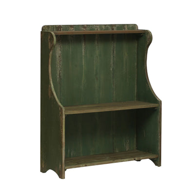 2-Tiered Aged Green Shelf - Hangs or Sits