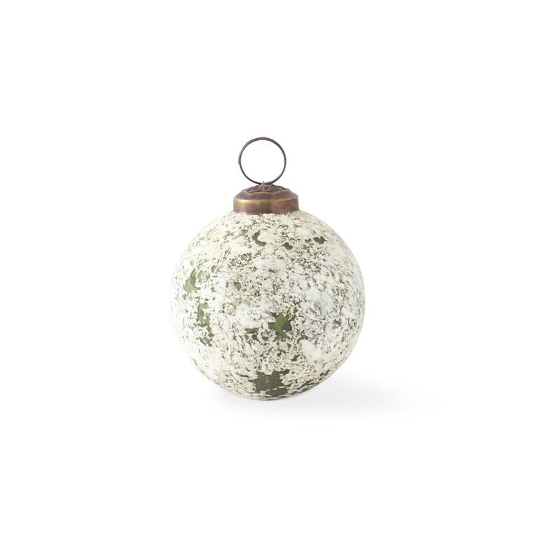 3 Inch Green Speckled Glass Ornament Christmas Ball