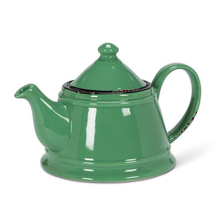 Enamel Look Stoneware Teapot - Choose Color