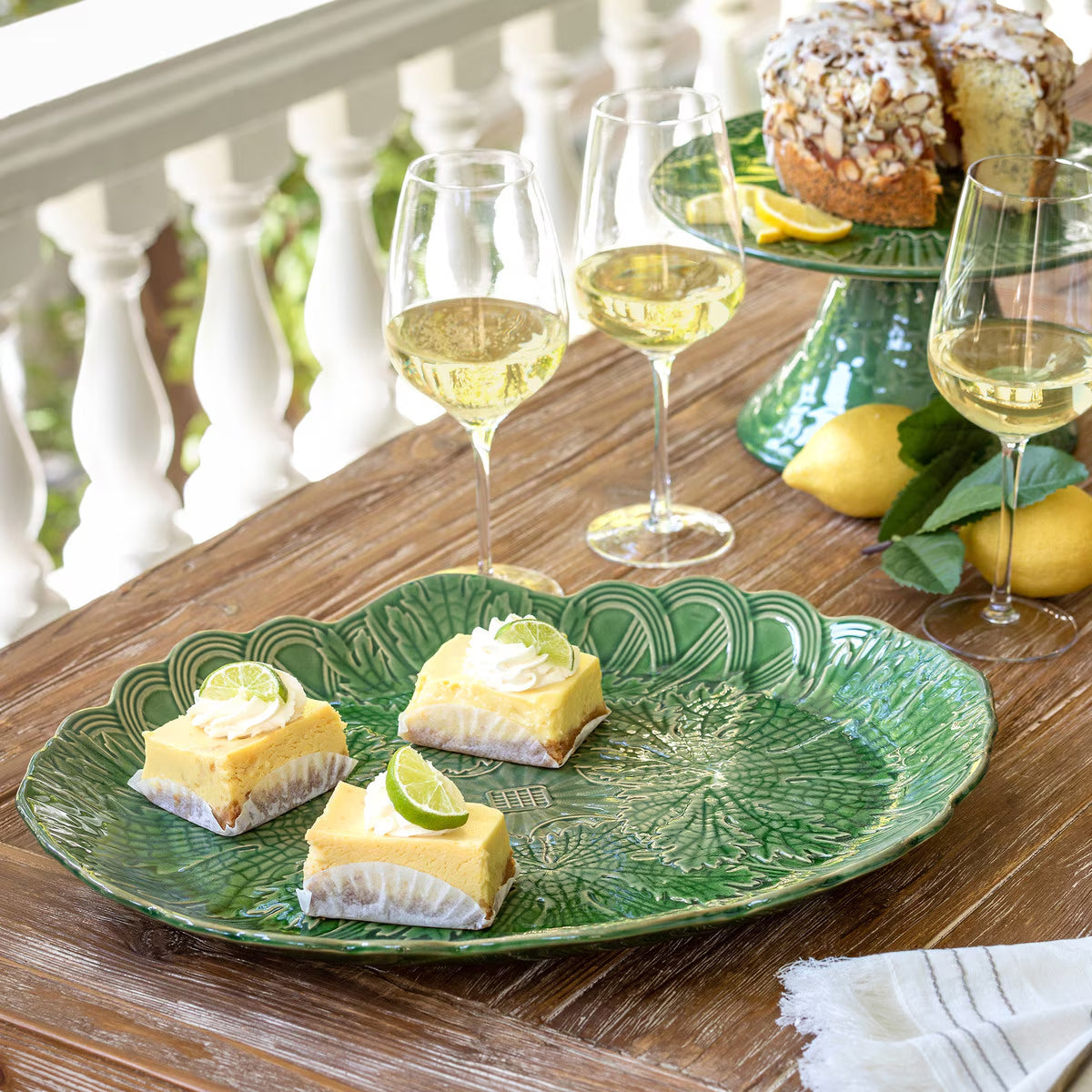 Green Glazed Serving Tray