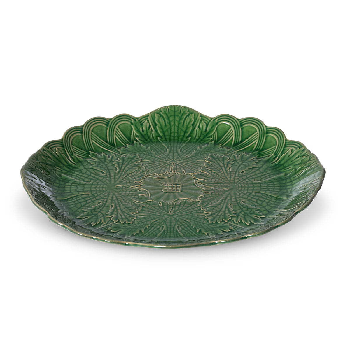 Green Glazed Serving Tray